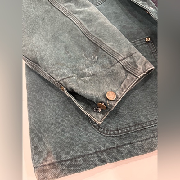 Vintage 1990’s Carhartt Dark Teal Blanket-Lined Barn/ Chore Coat Jacket Size L - Picture 6 of 14